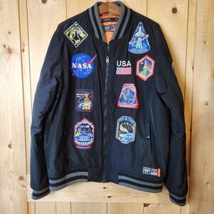 Hudson Mfg Co NASA Interior Quilted Patch Bomber Jacket